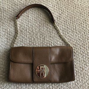 Kate Spade Brown Leather Purse w/Gold Chain Strap